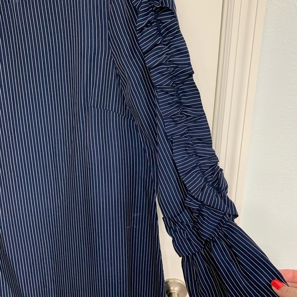 Luxology Blue Striped Midi Dress - Picture 4 of 7